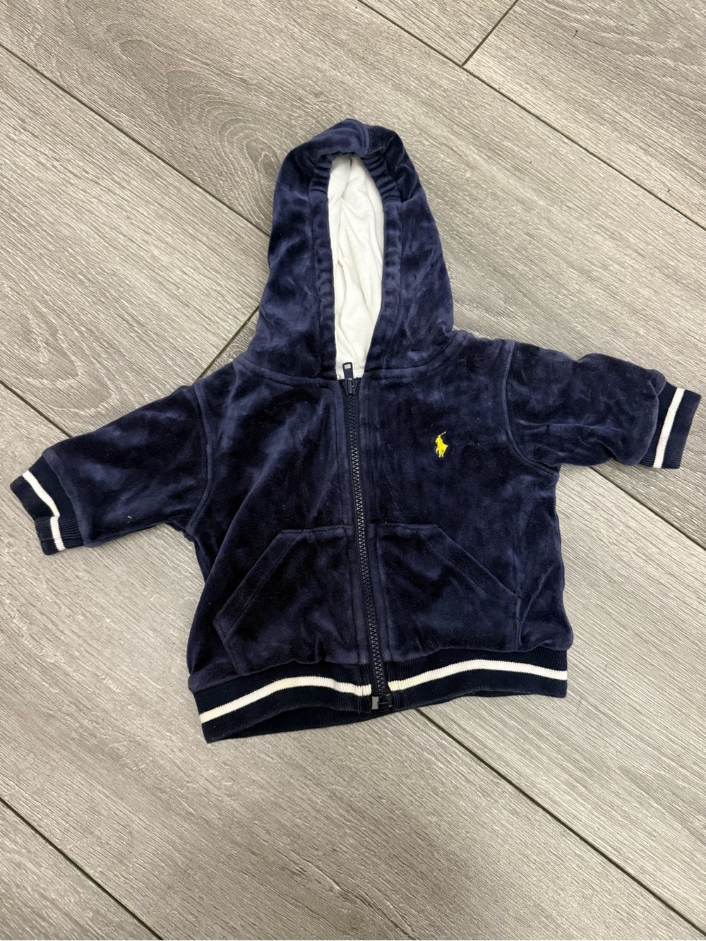 Preppy old money Ralph Lauren Navy Hooded Zip-Up